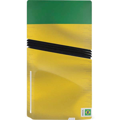 Brazil Soccer Flag PS5 Pro Disk Console Skin